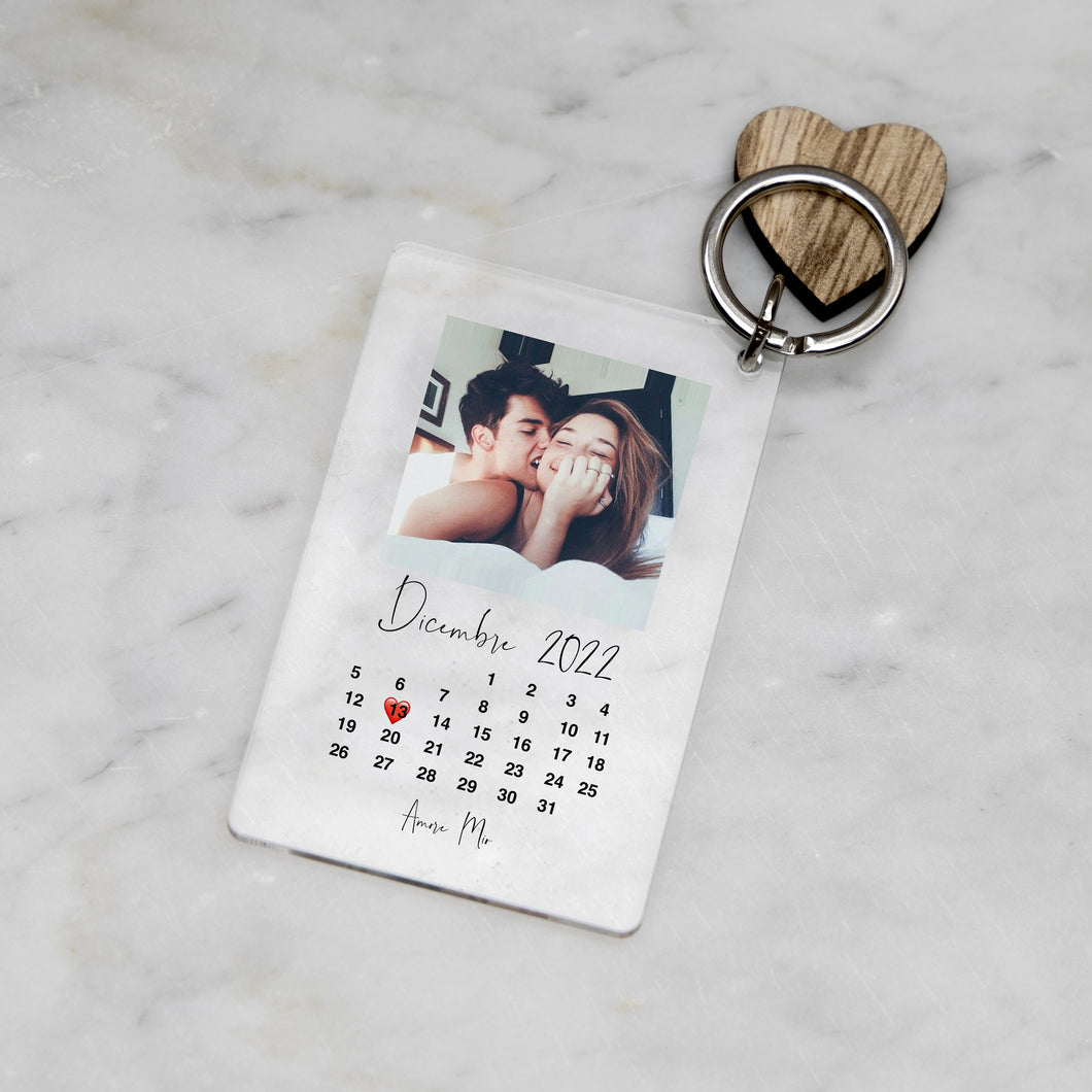 Portachiavi con calendario e foto personalizzabile