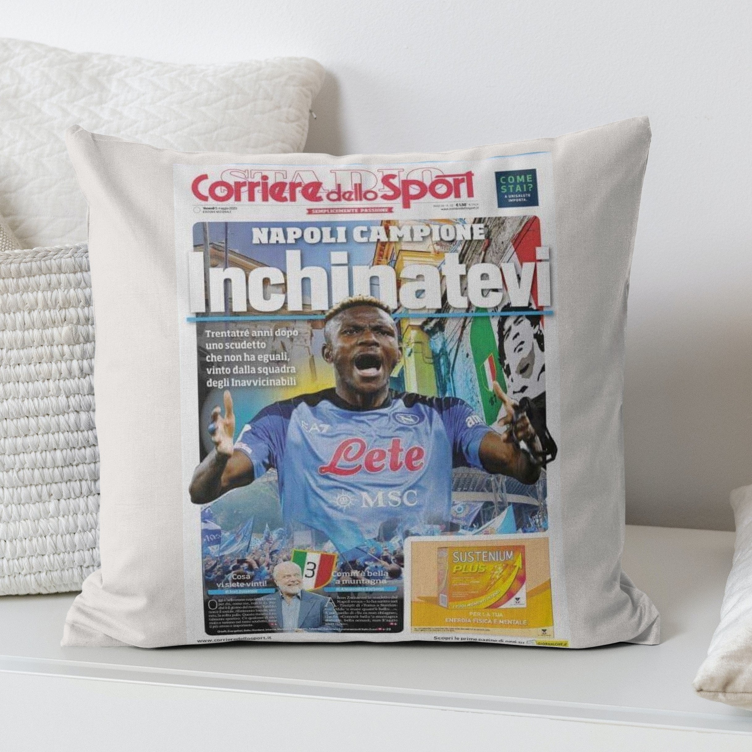 Scudetto Napoli - Gadget Calcio - Décoration 4° Quarto - Fabriqué En Italie