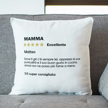 Carica l'immagine nel visualizzatore di Gallery, Cuscino "Recensione Mamma" personalizzabile