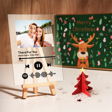 Carica l'immagine nel visualizzatore di Gallery, Targa con stand in legno e codice spotify con foto personalizzabile 15cm x 20cm