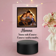 Carica l'immagine nel visualizzatore di Gallery, Targa "Mamma" con base a led personalizzabile 15cm x 20cm