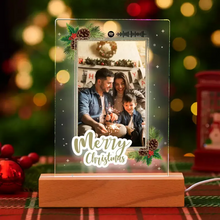 Carica l'immagine nel visualizzatore di Gallery, Targa con base in legno a led e codice spotify con foto personalizzabile