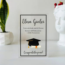 Carica l'immagine nel visualizzatore di Gallery, Targa Maxi "Laurea" 15cm x 20cm personalizzabile