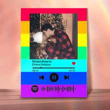 Carica l'immagine nel visualizzatore di Gallery, Targa Multicolor con codice spotify e foto personalizzabile 10cm x 15cm