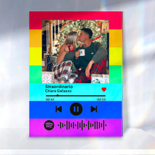 Carica l'immagine nel visualizzatore di Gallery, Targa Multicolor con codice spotify e foto personalizzabile 10cm x 15cm