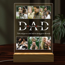 Carica l'immagine nel visualizzatore di Gallery, Targa con base in legno a led "DAD" personalizzabile