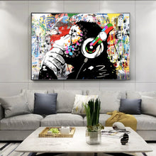 Carica l'immagine nel visualizzatore di Gallery, Tela in canvas Monkey music