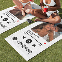 Carica l'immagine nel visualizzatore di Gallery, Telo mare 100cm x 180cm con codice spotify e foto personalizzabile