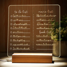Carica l'immagine nel visualizzatore di Gallery, Targa con base in legno a led personalizzabile con pennarello 15cm x 20cm
