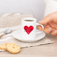 Carica l'immagine nel visualizzatore di Gallery, Tazzina con piattino e cuore con nome