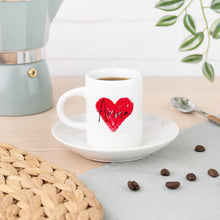 Carica l'immagine nel visualizzatore di Gallery, Tazzina con piattino e cuore con nome