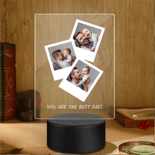 Carica l'immagine nel visualizzatore di Gallery, Targa con base a led e dedica con foto polaroid personalizzabili 15cm x 20cm