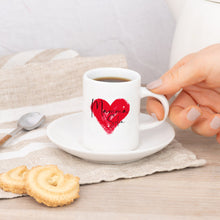Carica l'immagine nel visualizzatore di Gallery, Tazzina Mamma con piattino e cuore con nome
