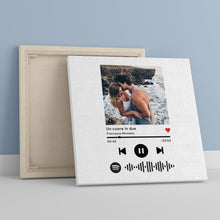 Carica l'immagine nel visualizzatore di Gallery, Tela in canvas con codice spotify e foto personalizzabile 50cm x 50cm