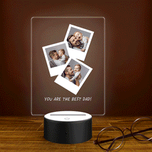 Carica l'immagine nel visualizzatore di Gallery, Targa con base a led e dedica con foto polaroid personalizzabili 15cm x 20cm