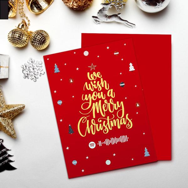 Cartolina Merry Christmas con codice Spotify personalizzabile