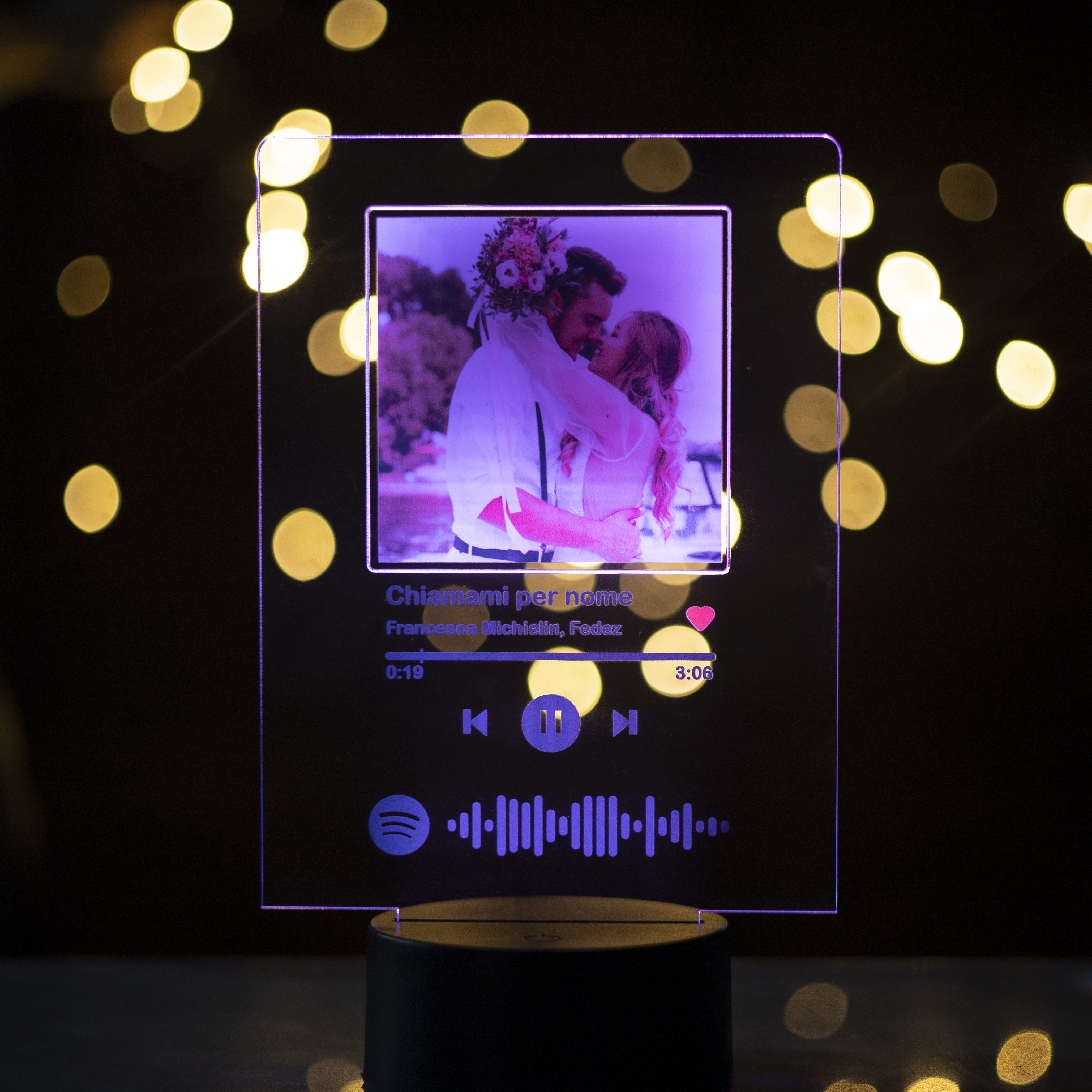 Targa Spotify Personalizzata con Lampada LED Targa Musica