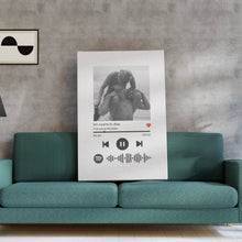 Carica l'immagine nel visualizzatore di Gallery, Tela in canvas con codice spotify e foto personalizzabile 70cm x 100cm