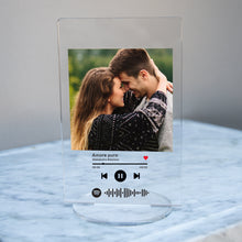 Carica l'immagine nel visualizzatore di Gallery, Targa con base tonda e codice spotify con foto personalizzabile 12cm x 20cm