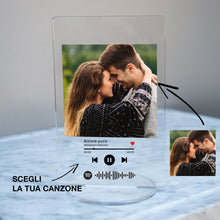 Carica l'immagine nel visualizzatore di Gallery, Targa con base tonda e codice spotify con foto personalizzabile 12cm x 20cm