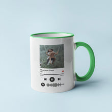 Carica l'immagine nel visualizzatore di Gallery, Tazza verde chiaro con codice spotify e foto personalizzabile