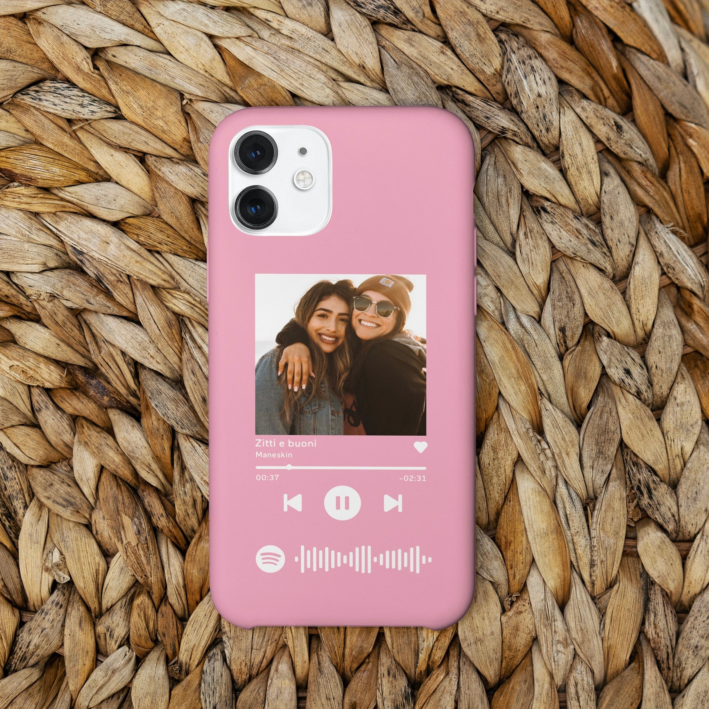 Cover rosa con codice spotify e foto personalizzabile –