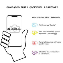 Carica l'immagine nel visualizzatore di Gallery, Targa a tema note con base a led e codice spotify con foto personalizzabile 15cm x 20cm