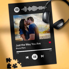 Carica l'immagine nel visualizzatore di Gallery, Puzzle nero verticale codice spotify con foto personalizzabile 20cm x 30cm