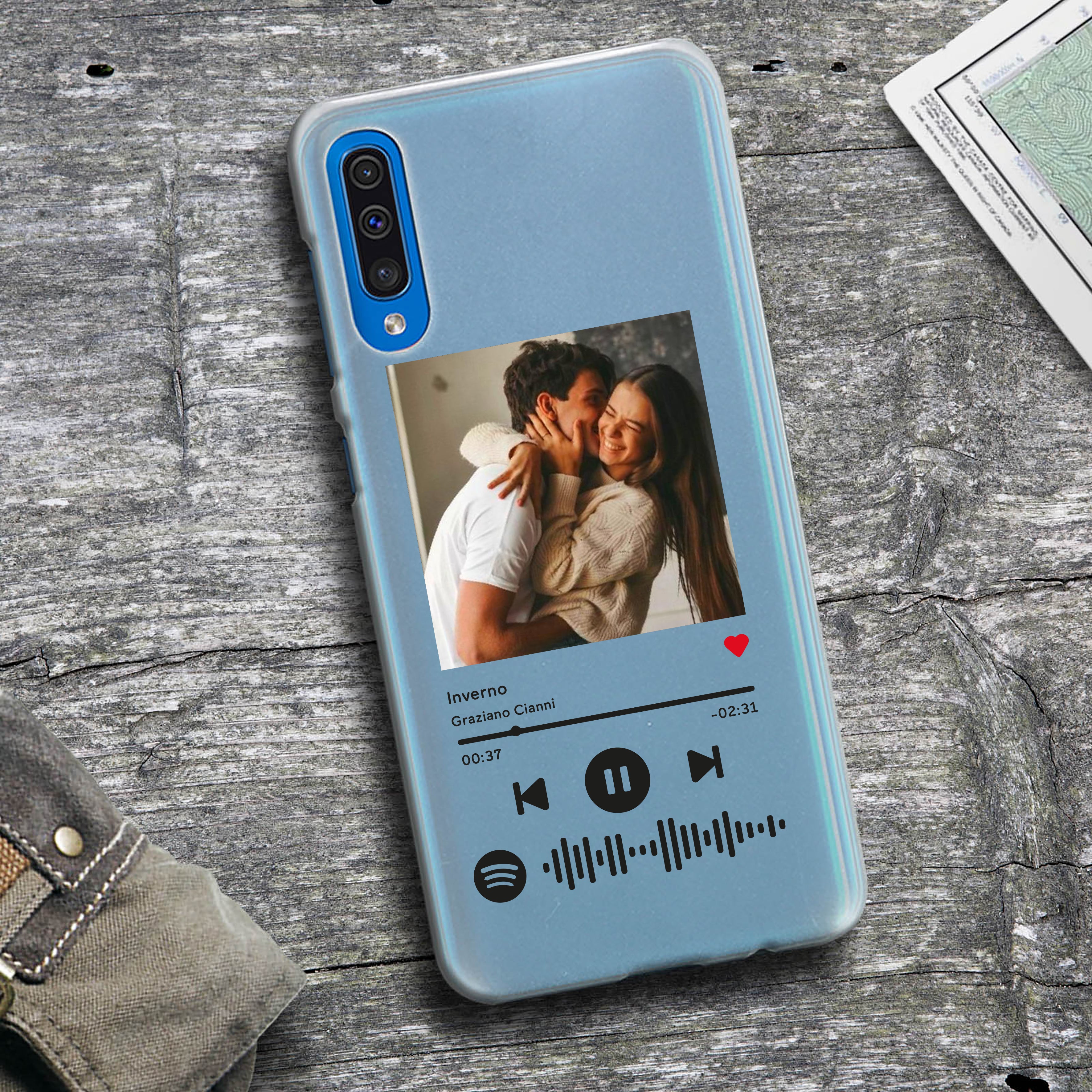 NC - Custodia morbida personalizzata per iPhone 11 con codice Spotify, cover per telefono musicale personalizzata con foto e testi, custodia protettiva in TPU trasparente NC - Custodia morbida personalizzata per iPhone 11 con codice Spotify, cover per telefono musicale personalizzata con foto e testi, custodia protettiva in TPU trasparente