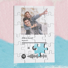 Carica l'immagine nel visualizzatore di Gallery, Puzzle Bianco verticale codice spotify con foto personalizzabile 20cm x 30cm