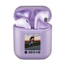 Carica l'immagine nel visualizzatore di Gallery, Cuffie Bluetooth Lilla perlato con codice spotify e foto personalizzabile