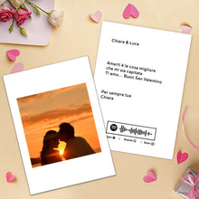 Carica l'immagine nel visualizzatore di Gallery, Cartolina con foto e brano personalizzabile