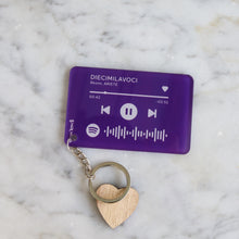 Carica l'immagine nel visualizzatore di Gallery, Portachiavi viola con codice Spotify personalizzabile 8,5cm x 5,5cm