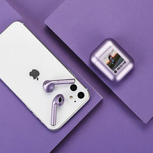 Carica l'immagine nel visualizzatore di Gallery, Cuffie Bluetooth Lilla perlato con codice spotify e foto personalizzabile