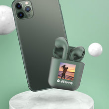 Carica l'immagine nel visualizzatore di Gallery, Cuffie Bluetooth Verde perlato con codice spotify e foto personalizzabile