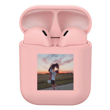Carica l'immagine nel visualizzatore di Gallery, Cuffie bluetooth rosa pastello con foto personalizzabile