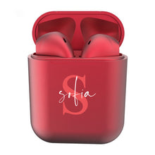 Carica l'immagine nel visualizzatore di Gallery, Cuffie Bluetooth Rosso perlato con lettera e nome personalizzabile