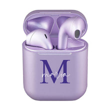 Carica l'immagine nel visualizzatore di Gallery, Cuffie Bluetooth Lilla perlato con lettera e nome personalizzabile