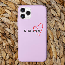 Carica l'immagine nel visualizzatore di Gallery, Cover colorata Heart&Name personalizzabile