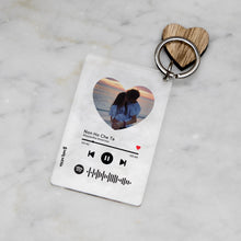 Carica l'immagine nel visualizzatore di Gallery, Portachiavi con codice Spotify e foto a cuore personalizzabile 8,5 x 5,5 cm