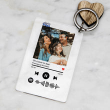 Carica l'immagine nel visualizzatore di Gallery, Portachiavi "Papà" con codice Spotify e foto personalizzabile 8,5 x 5,5 cm