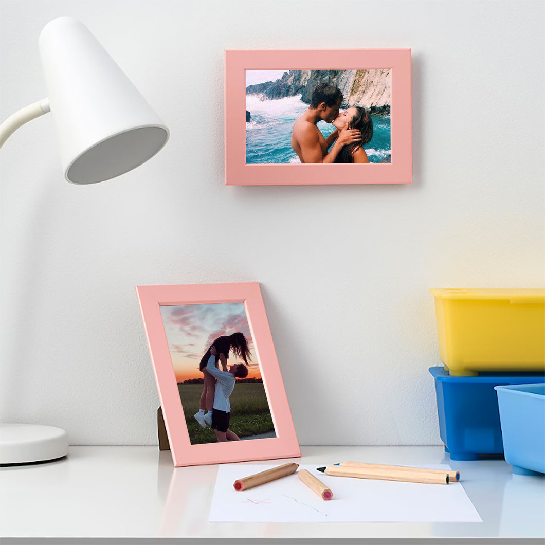 Quadro rosa con foto personalizzabile 10x15cm