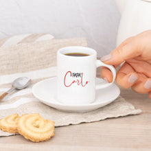 Carica l'immagine nel visualizzatore di Gallery, Tazzina con piattino con nome personalizzabile