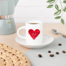 Carica l'immagine nel visualizzatore di Gallery, Tazzina Mamma con piattino e cuore con nome