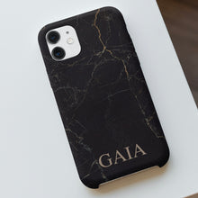 Carica l'immagine nel visualizzatore di Gallery, Cover protection "Dark Marmo" con nome personalizzabile