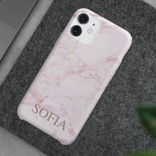 Carica l'immagine nel visualizzatore di Gallery, Cover protection "Pink Marmo" con nome personalizzabile