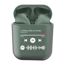 Carica l'immagine nel visualizzatore di Gallery, Cuffie Bluetooth verde perlato con codice spotify personalizzabile
