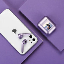 Carica l'immagine nel visualizzatore di Gallery, Cuffie bluetooth Lilla perlato con foto personalizzabile