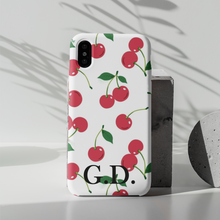 Carica l&#39;immagine nel visualizzatore di Gallery, Cover protection &quot;Cherries&quot; con lettere personalizzabili
