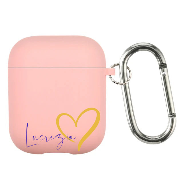 Custodia Rosa Protection Airpods con gancio 